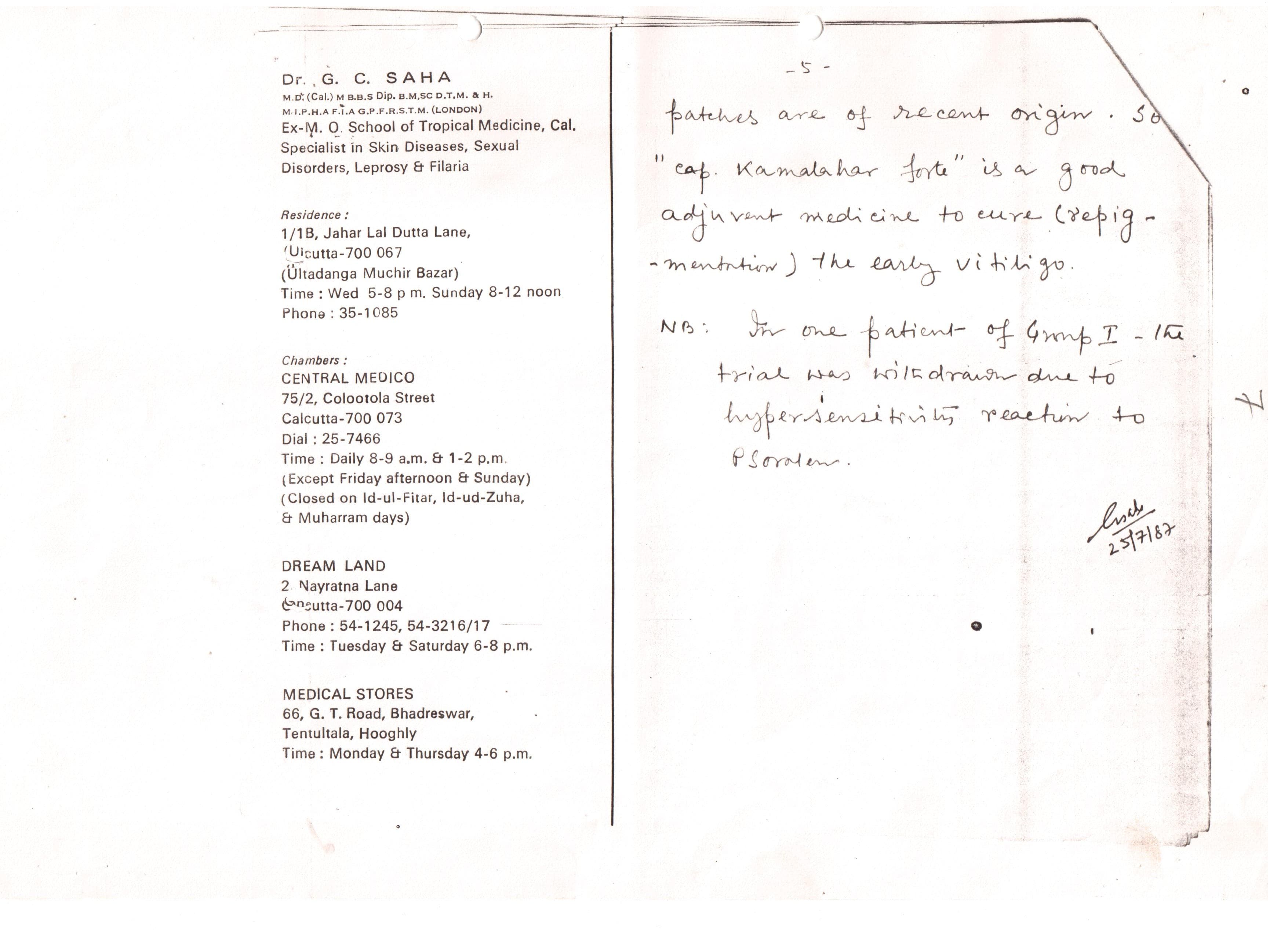 Dr. G C Saha — attached document 5 of 5