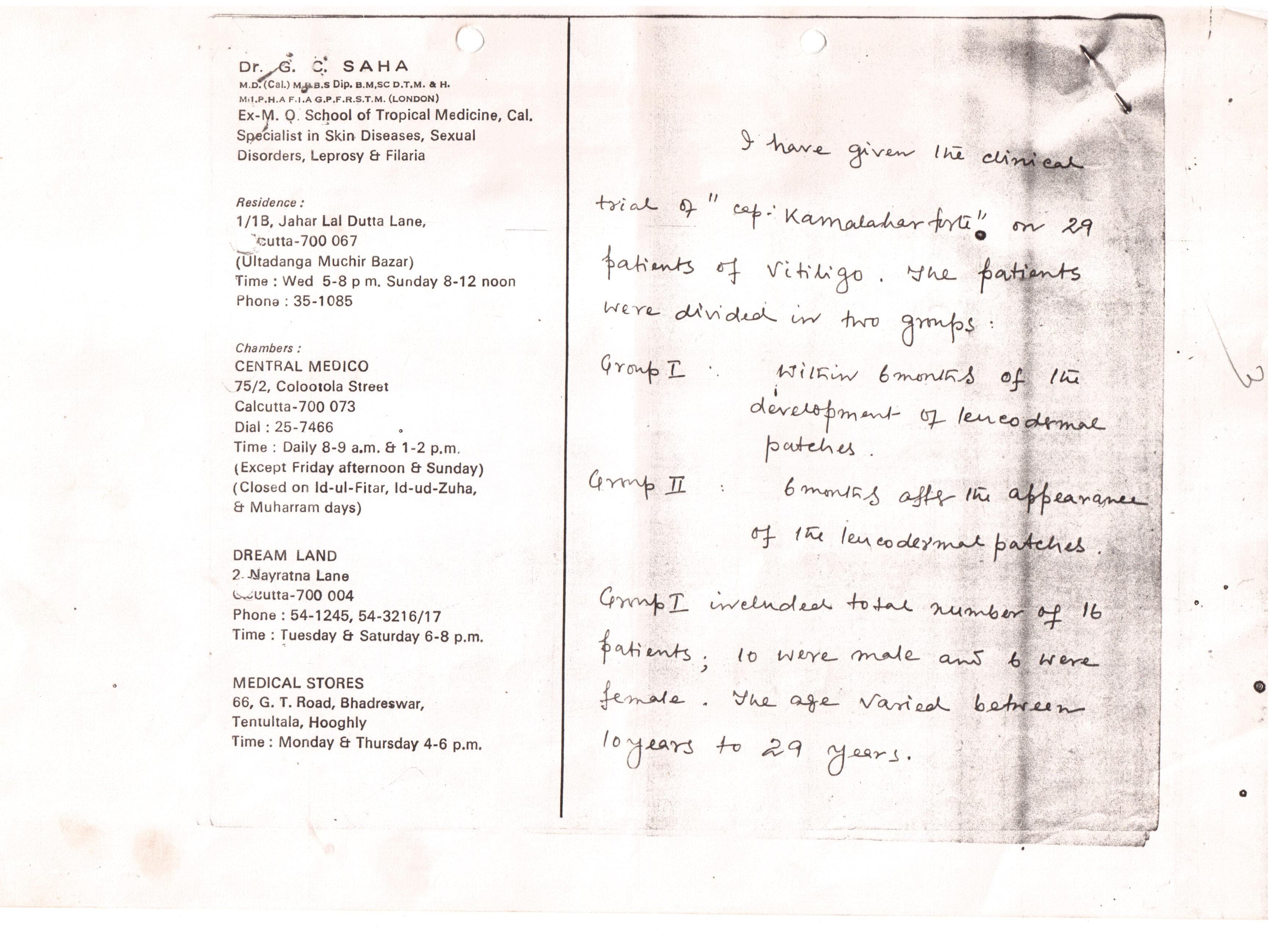 Dr. G C Saha — attached document 1 of 5